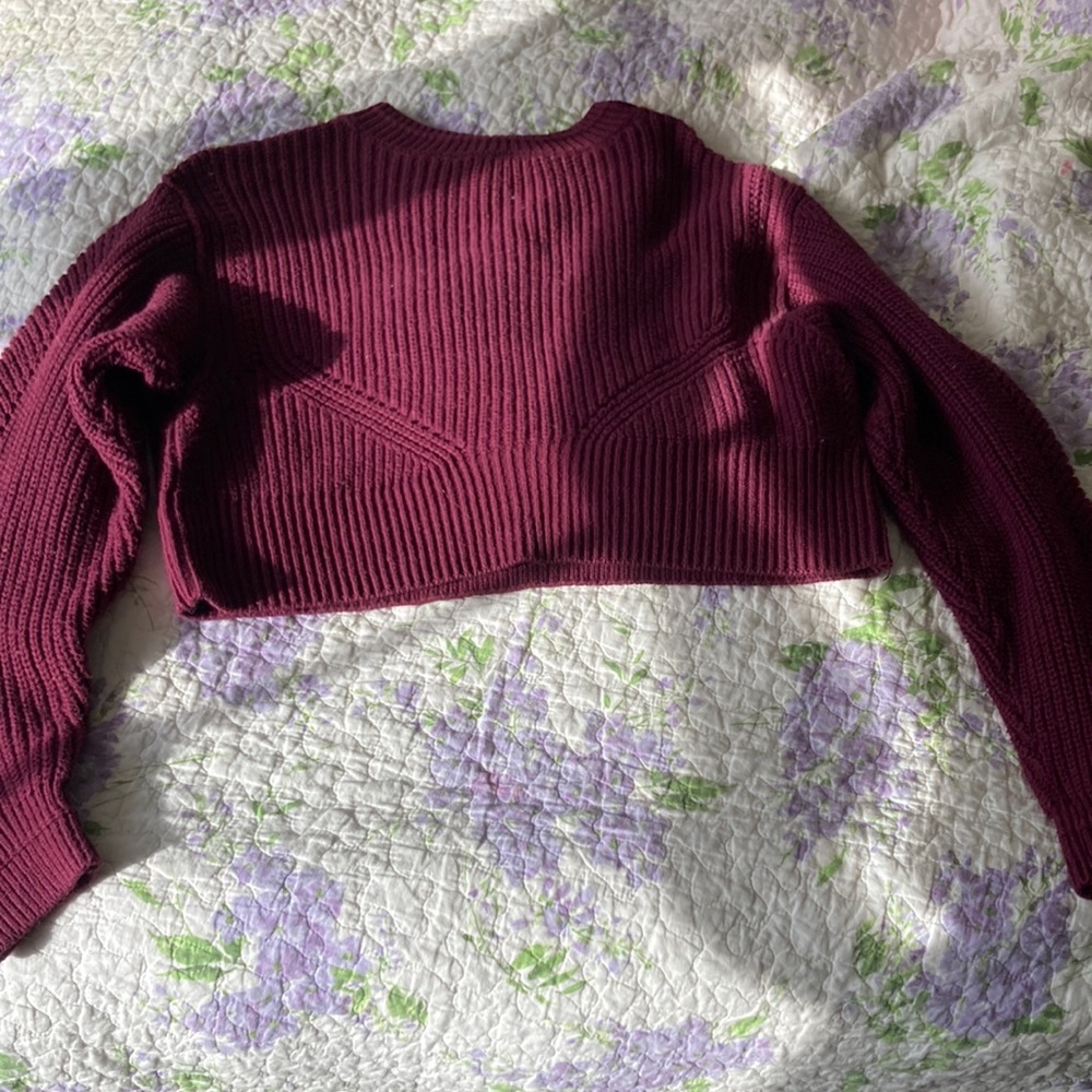 Cropped burgundy sweater